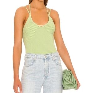 JONATHAN SIMKHAI HARTLEY HALTERNECK TOP IN PEAR